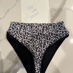 Leopard Print High-Waisted Bikini Bottoms